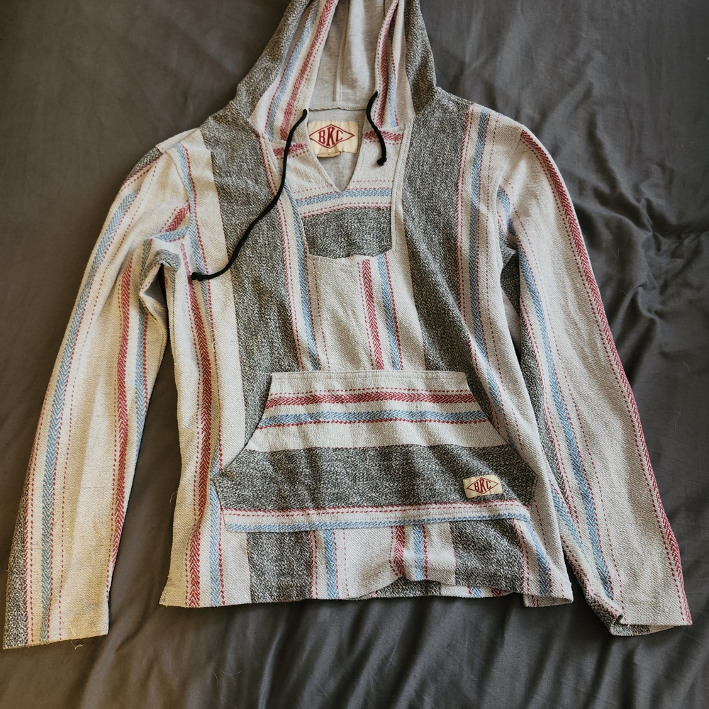 Striped Baja Hoodie with Front Pocket